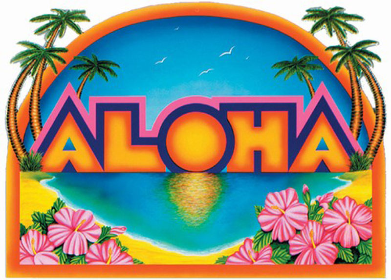 Aloha Hawaii Summer Tropical Background with Palms Sky and Sunset Vector  Illustration Eps 10 Format Stock Vector  Illustration of palm hawaii  91991838